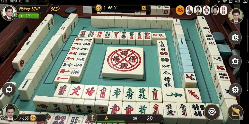 Tampilan gameplay Mahjong menarik di aplikasi 66D.