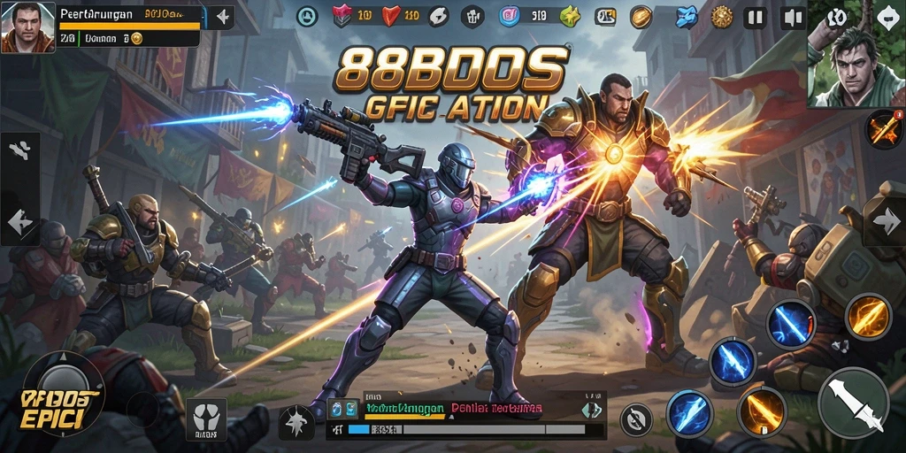 Tampilan gameplay mendebarkan dalam game Action 88BOS.