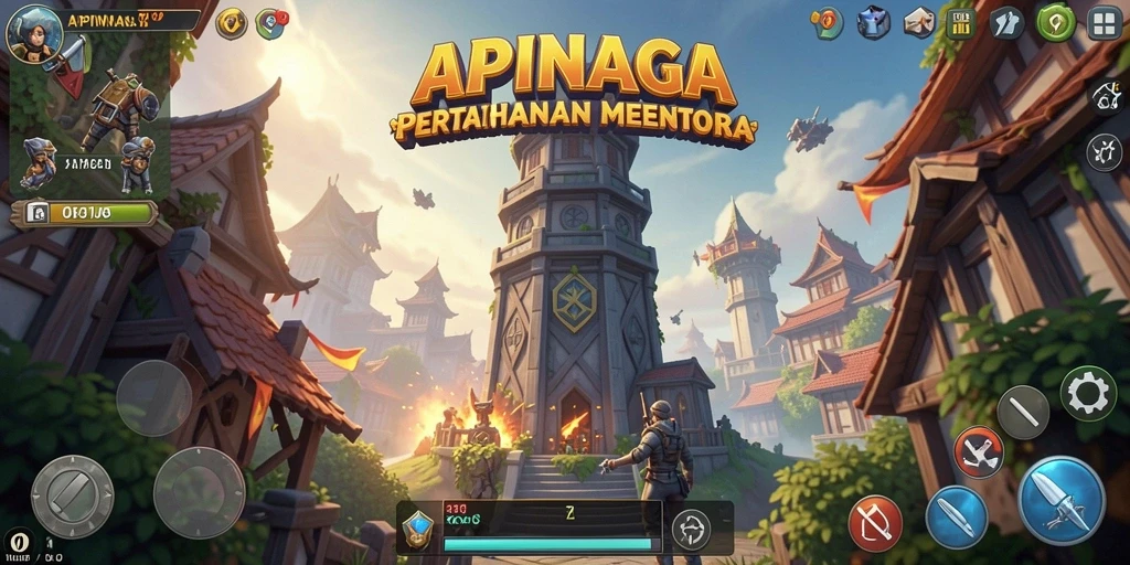 Gameplay seru dan menantang di APINAGA Tower Defense.