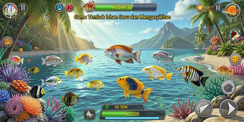 Tampilan gameplay ATOM138 yang menarik dengan aksi tembak ikan.