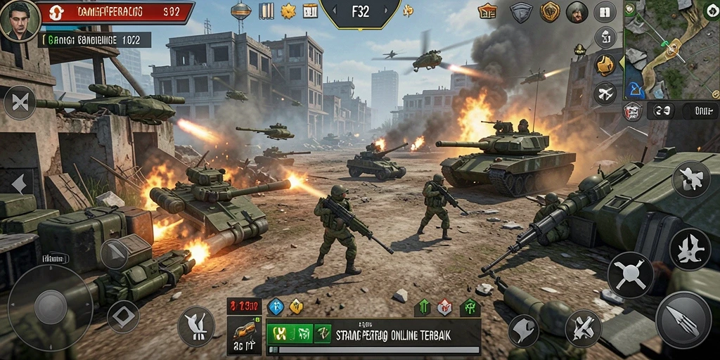 Tangkapan layar gameplay F32 yang mendebarkan dalam pertempuran strategis.