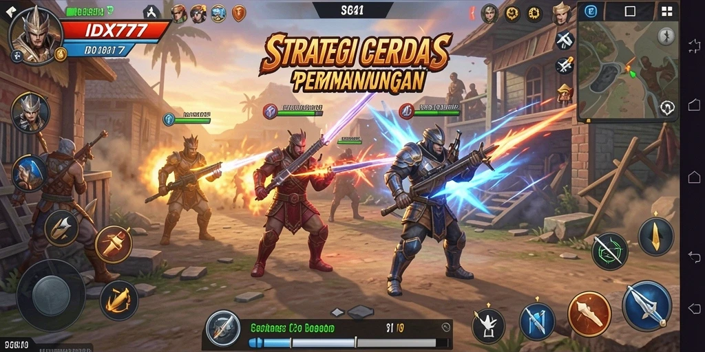 Tampilan gameplay IDX777 dengan aksi strategi yang intens dan mendebarkan.