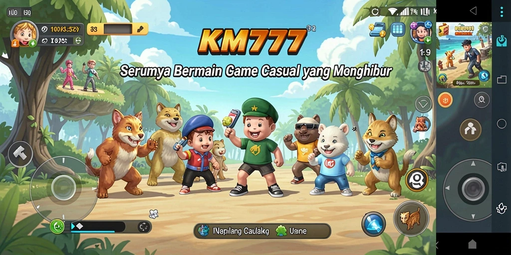 Tampilan antarmuka KM777 dengan gameplay yang menyenangkan.