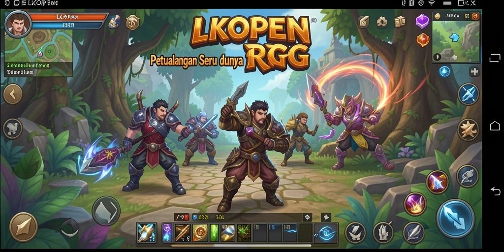 Tampilan gameplay RPG LKOPEN yang menegangkan dan dinamis.