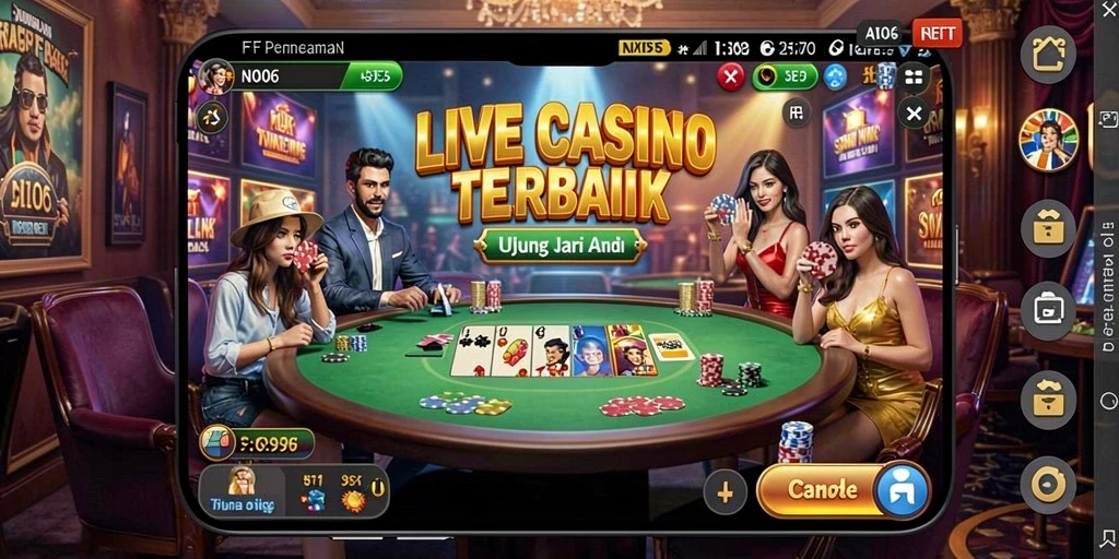 Tangkapan layar gameplay nyata di aplikasi Live Casino N06.