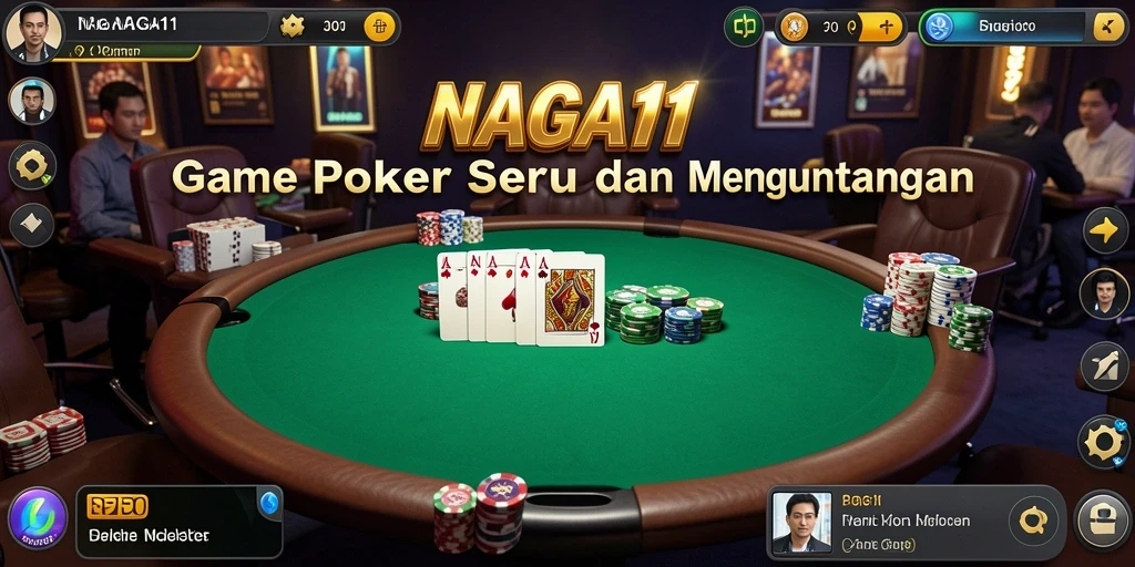 Tangkapan layar gameplay NAGA11 dengan aksi poker yang mendebarkan.