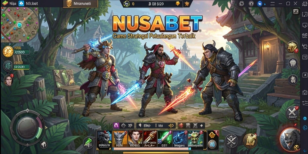 Screenshot gameplay NUSABET menampilkan aksi strategi yang mendebarkan.