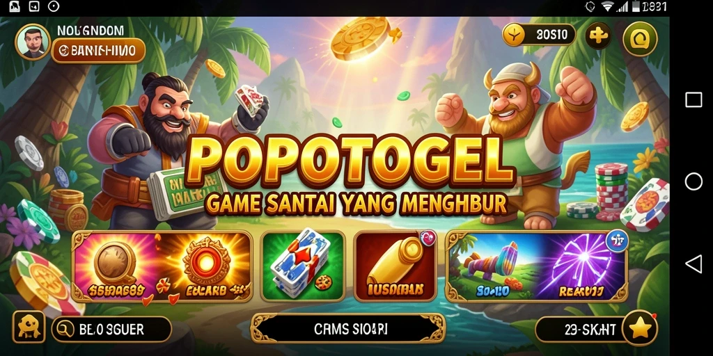 Screenshot POPOTOGEL menampilkan gameplay yang seru dan penuh warna.