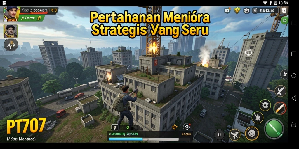 Tampilan gameplay PT707 yang menegangkan dalam Tower Defense.