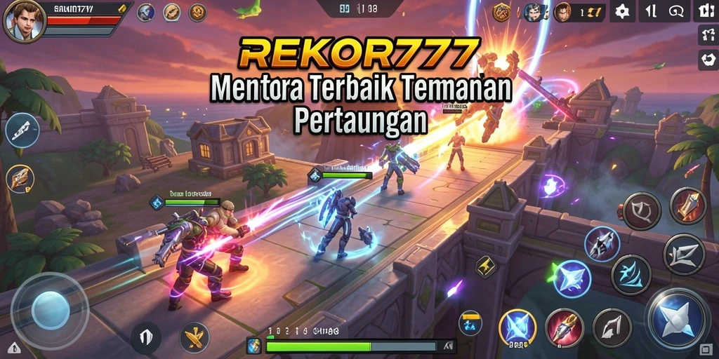 Tampilan gameplay seru dalam REKOR777 dengan menara yang strategis.