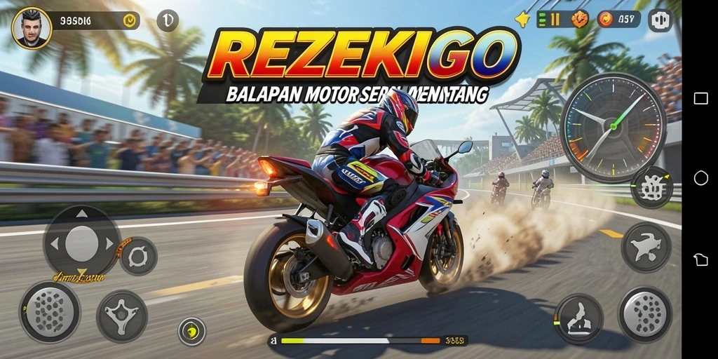 Tampilan menegangkan balapan motor di REZEKIGO.