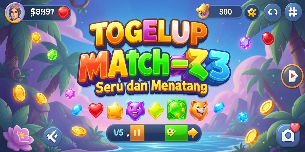 Screenshot TOGELUP menampilkan gameplay menarik dari permainan Match-3.